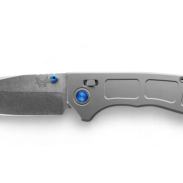 Benchmade NARROWS AXIS 灰鈦柄藍指柱折刀-M390鋼-0