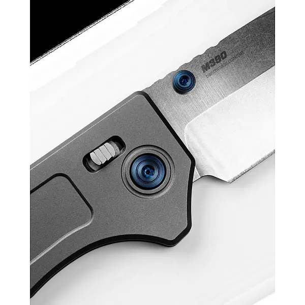 Benchmade NARROWS AXIS 灰鈦柄藍指柱折刀-M390鋼-0
