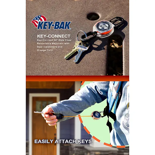 KEY BAK Sidekick系列 24”伸縮鑰匙圈/透明殼雙扣環 <單一特價>-0