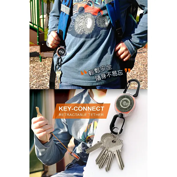 KEY BAK Sidekick系列 24”伸縮鑰匙圈/透明殼雙扣環 <單一特價>-0