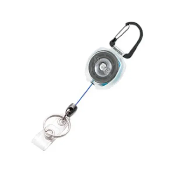 KEY BAK Sidekick 彩色線透明殼伸縮鑰匙圈-藍色線
