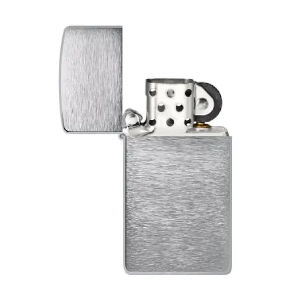 Zippo 1610 Slim® BR Finish Chrm 窄版經典拉絲紋打火機 <不二價>-0