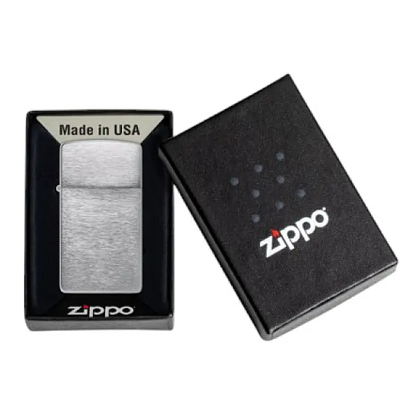 Zippo 1610 Slim® BR Finish Chrm 窄版經典拉絲紋打火機 <不二價>-0