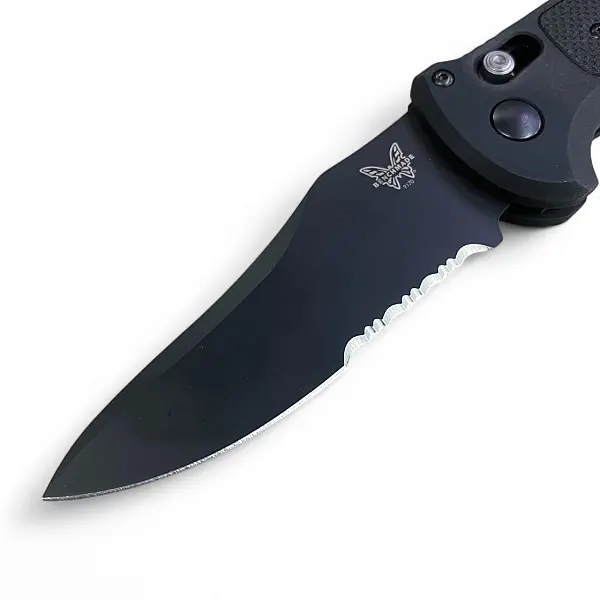 Benchmade Triage 三合一救援彈簧刀 半齒黑刃/黑鋁柄鑲G10-0