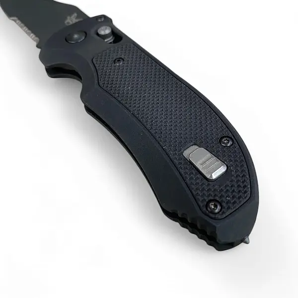 Benchmade Triage 三合一救援彈簧刀 半齒黑刃/黑鋁柄鑲G10-0