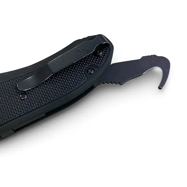 Benchmade Triage 三合一救援彈簧刀 半齒黑刃/黑鋁柄鑲G10-0
