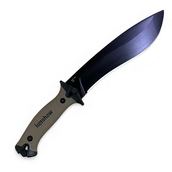 Kershaw Camp 10 野營大砍刀-狼棕 65Mn鋼/橡膠柄/黑刃-0