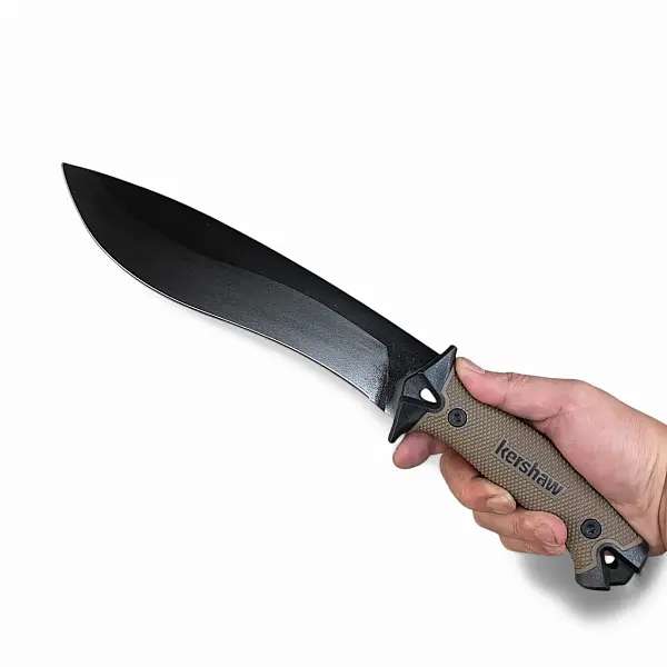 Kershaw Camp 10 野營大砍刀-狼棕 65Mn鋼/橡膠柄/黑刃-0