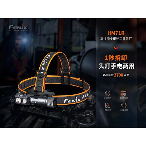 FENIX HM71R 2700流明 高性能多用途頭燈/聚泛光/磁吸/Type-C直充-0