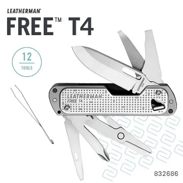 Leatherman FREE T4 多功能工具刀-銀