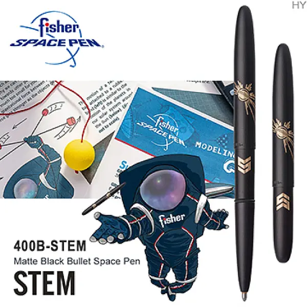 Fisher STEM系列 霧面黑子彈型太空筆