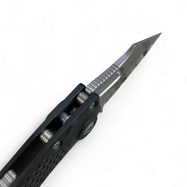 Microtech STITCH M390鋼/石洗刃/黑鋁柄側彈刀 <單一特價>-0