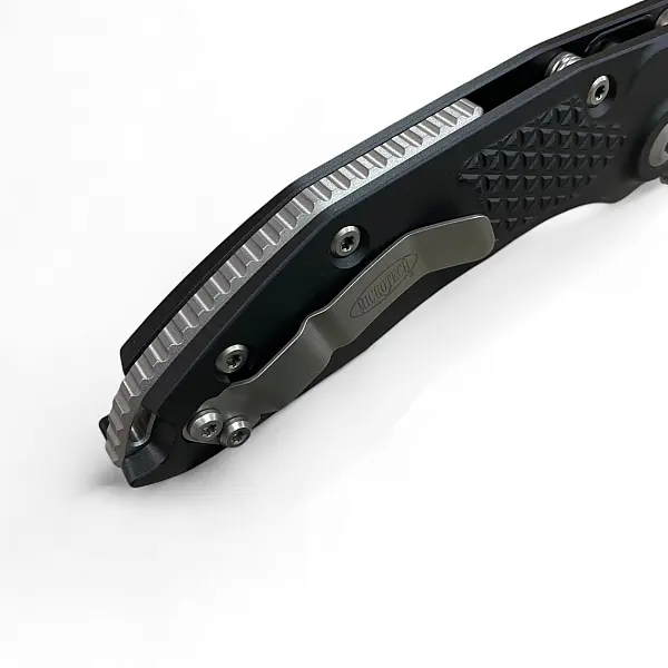 Microtech STITCH M390鋼/石洗刃/黑鋁柄側彈刀 <單一特價>-0
