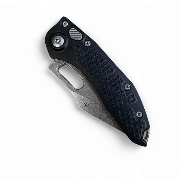 Microtech STITCH M390鋼/石洗刃/黑鋁柄側彈刀 <單一特價>-0