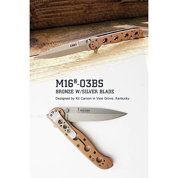 CRKT M16®-03BS BRONZE W/SILVER BLADE折刀-0