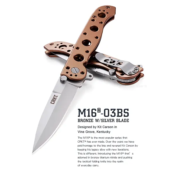 CRKT M16®-03BS BRONZE W/SILVER BLADE折刀-0
