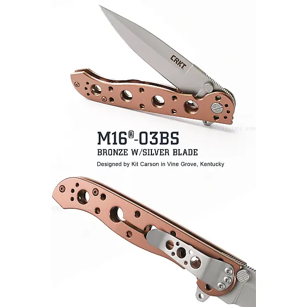 CRKT M16®-03BS BRONZE W/SILVER BLADE折刀-0
