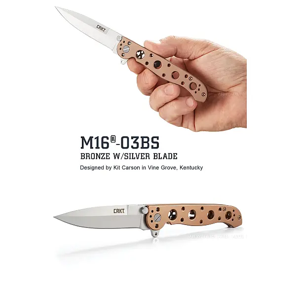 CRKT M16®-03BS BRONZE W/SILVER BLADE折刀-0