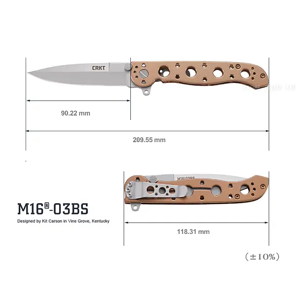 CRKT M16®-03BS BRONZE W/SILVER BLADE折刀-0