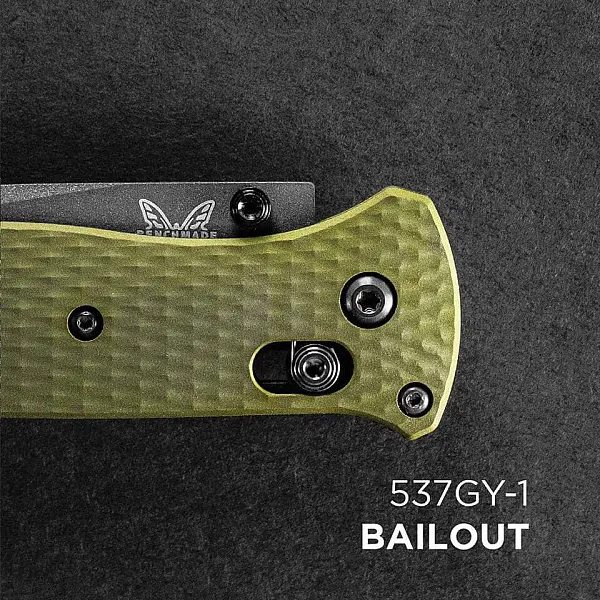Benchmade BAILOUT 綠鋁柄Tanto半齒刃折刀-0