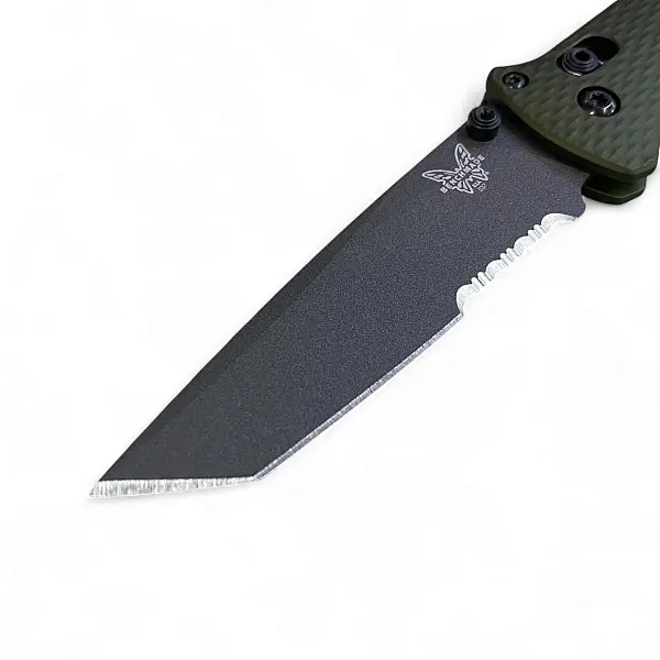 Benchmade BAILOUT 綠鋁柄Tanto半齒刃折刀-0