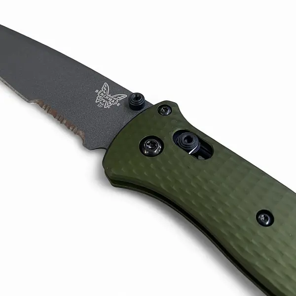 Benchmade BAILOUT 綠鋁柄Tanto半齒刃折刀-0