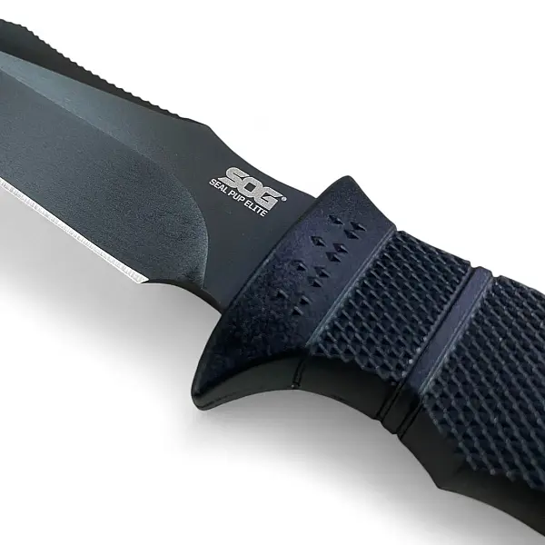 【瑞棋精品名刀】SOG SEAL PUP ELITE-BLK AUS8鋼/黑刃直刀-0