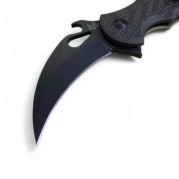 Fox Knives FKMD Karambit Elmax鋼/碳纖+銅色鈦柄-0