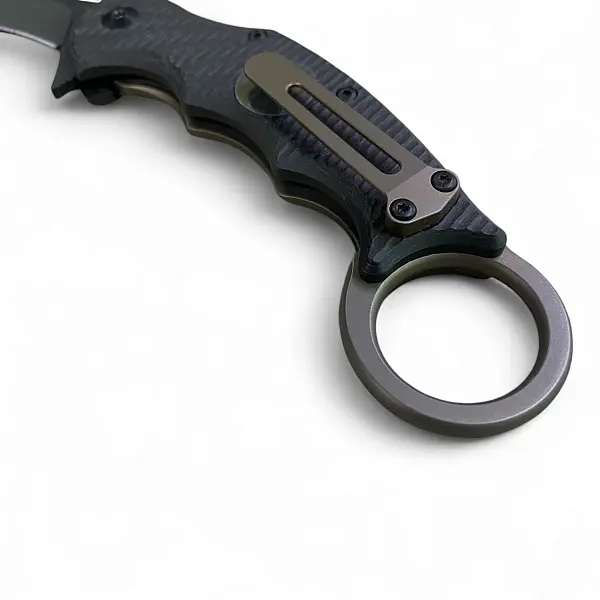 Fox Knives FKMD Karambit Elmax鋼/碳纖+銅色鈦柄-0