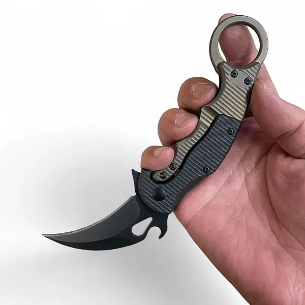 Fox Knives FKMD Karambit Elmax鋼/碳纖+銅色鈦柄-0