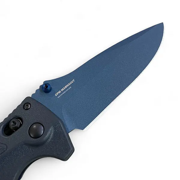 Benchmade Adira 黑Grivory柄/藍陶瓷塗層/平刃折刀-0