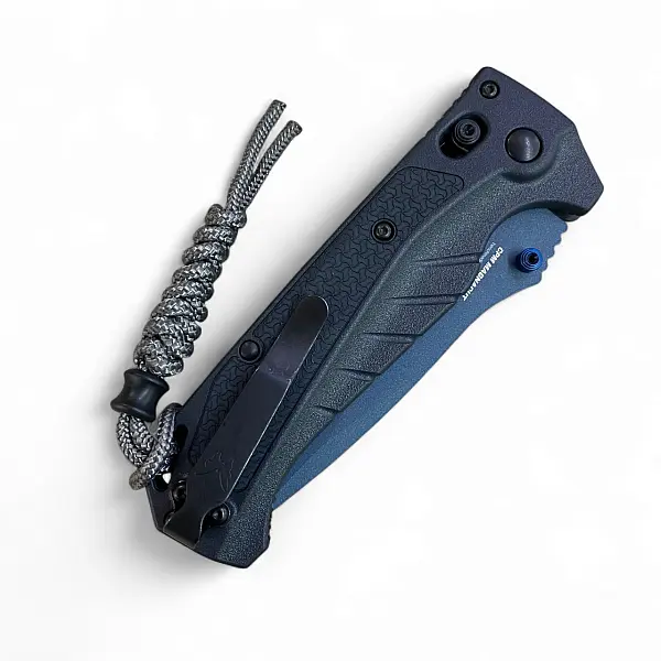 Benchmade Adira 黑Grivory柄/藍陶瓷塗層/平刃折刀-0