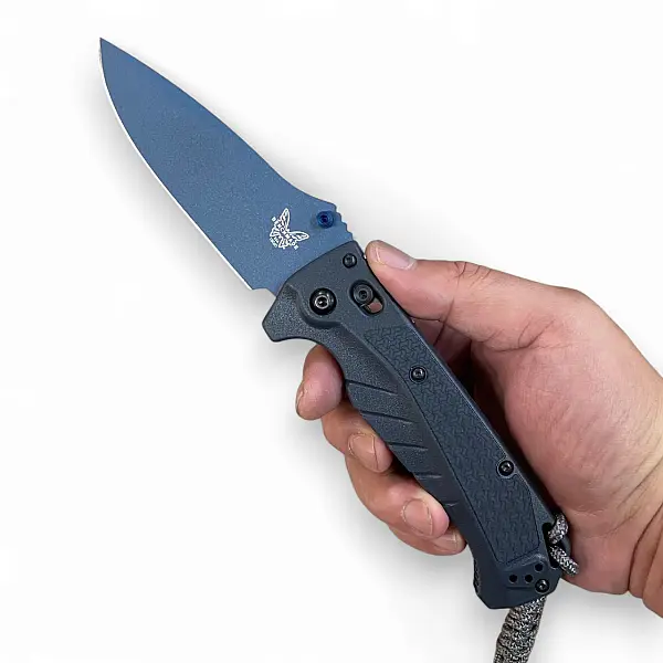 Benchmade Adira 黑Grivory柄/藍陶瓷塗層/平刃折刀-0