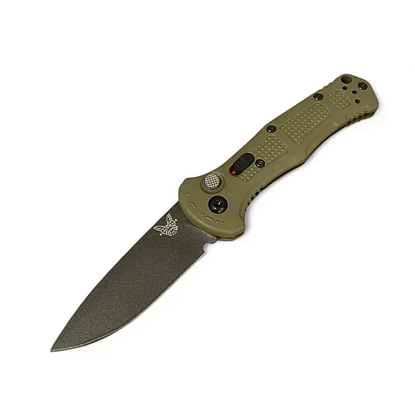 Benchmade 9570BK-1 Mini Claymore 棕綠柄黑刃自動刀 D2鋼