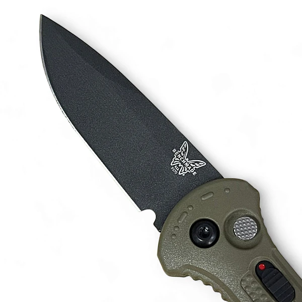 Benchmade 9570BK-1 Mini Claymore 棕綠柄黑刃自動刀 D2鋼-0