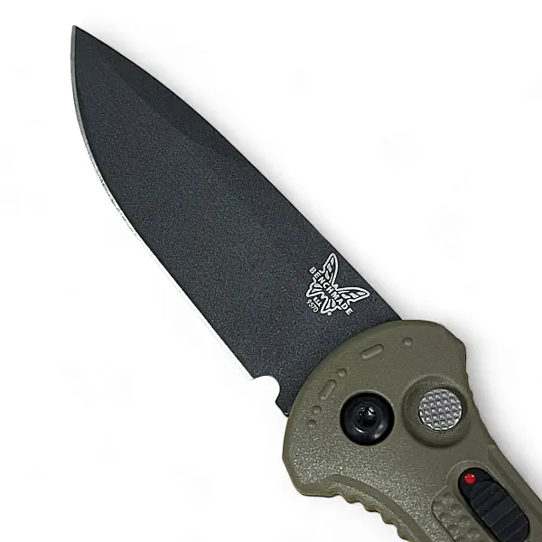 Benchmade 9570BK-1 Mini Claymore 棕綠柄黑刃自動刀 D2鋼-0