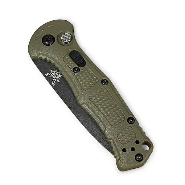 Benchmade 9570BK-1 Mini Claymore 棕綠柄黑刃自動刀 D2鋼-0