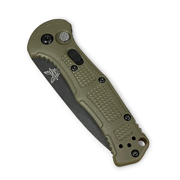 Benchmade 9570BK-1 Mini Claymore 棕綠柄黑刃自動刀 D2鋼-0