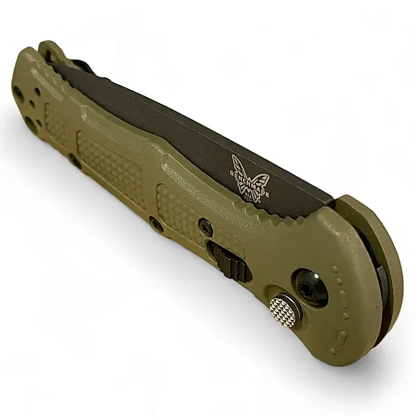 Benchmade 9570BK-1 Mini Claymore 棕綠柄黑刃自動刀 D2鋼-0