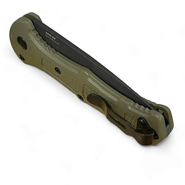 Benchmade 9570BK-1 Mini Claymore 棕綠柄黑刃自動刀 D2鋼-0