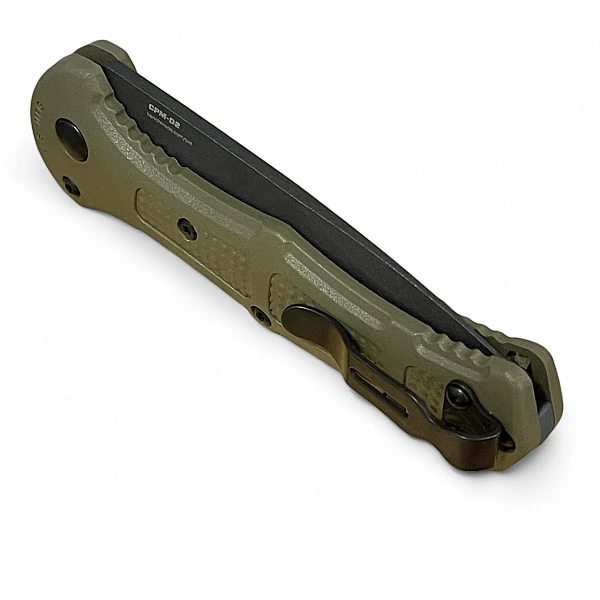 Benchmade 9570BK-1 Mini Claymore 棕綠柄黑刃自動刀 D2鋼-0
