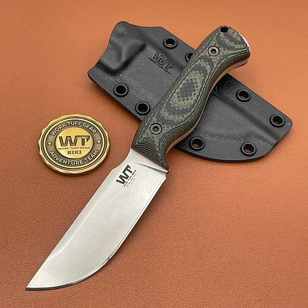 WTG Nomad Bushcrafter 叢林工匠 野營小刀 N690鋼/緞面/黑綠柄橘襯 <不二價>-0