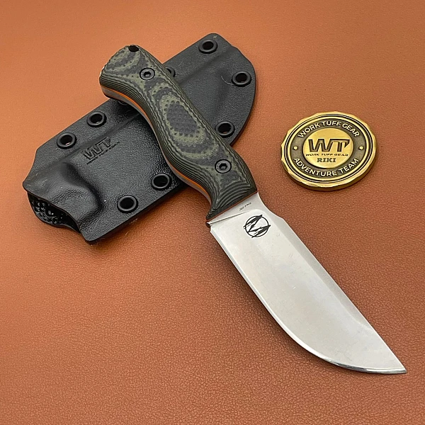 WTG Nomad Bushcrafter 叢林工匠 野營小刀 N690鋼/緞面/黑綠柄橘襯 <不二價>-0