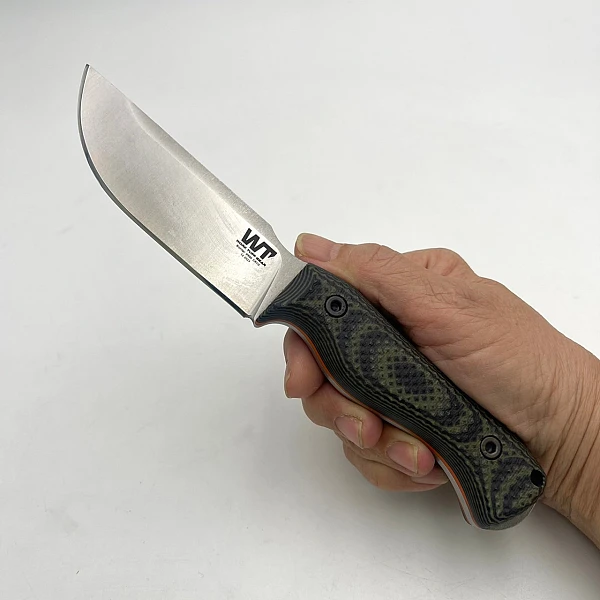 WTG Nomad Bushcrafter 叢林工匠 野營小刀 N690鋼/緞面/黑綠柄橘襯 <不二價>-0
