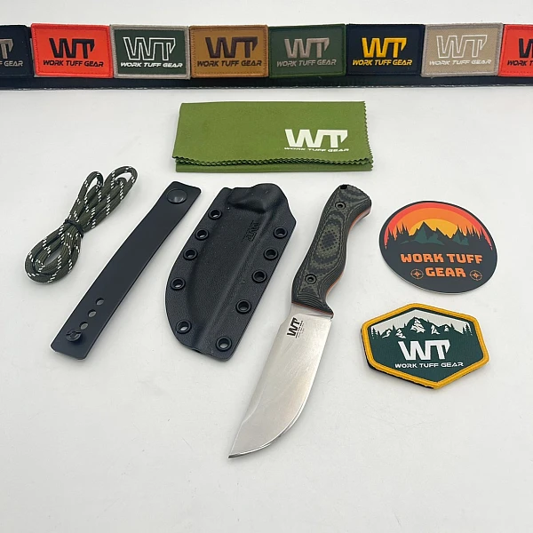 WTG Nomad Bushcrafter 叢林工匠 野營小刀 N690鋼/緞面/黑綠柄橘襯 <不二價>-0
