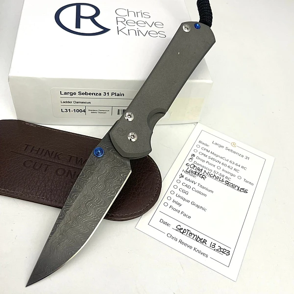 Chris Reeve LARGE SEBENZA 31 Ladder 噴沙鈦柄大馬鋼折刀 <單一特價>-0