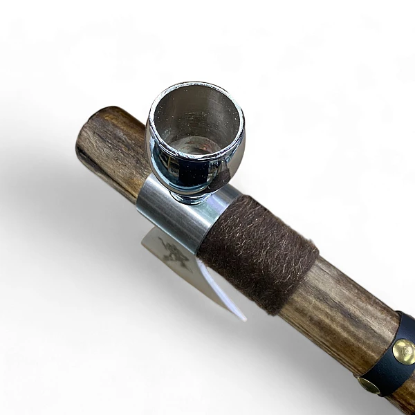 S-TEC Chief’s Tomahawk with pipe 皮革纏繞菸斗斧-0