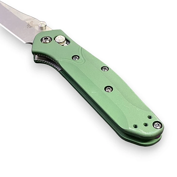 Benchmade MINI OSBORNE 綠鋁柄銀刃折刀/CPM-S30V鋼-0