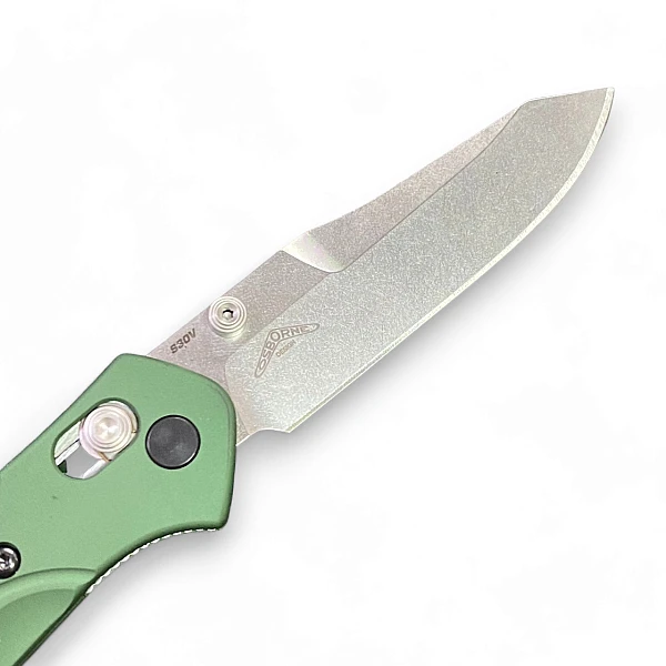 Benchmade MINI OSBORNE 綠鋁柄銀刃折刀/CPM-S30V鋼-0