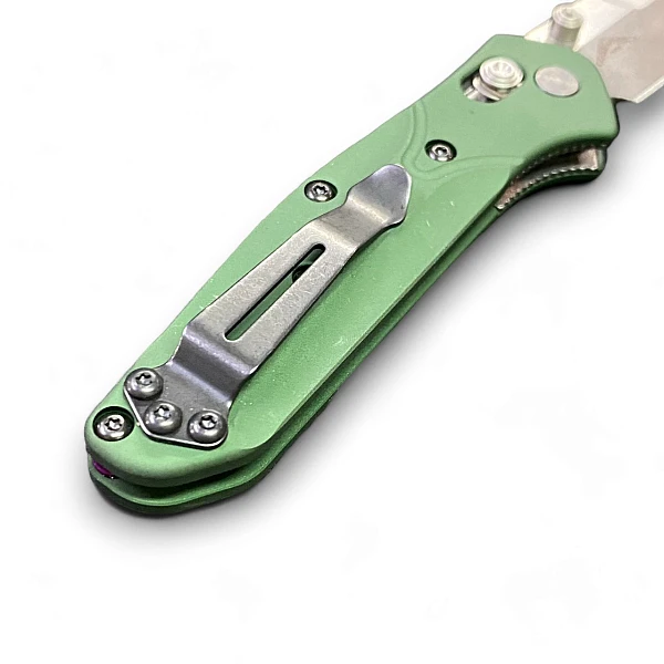 Benchmade MINI OSBORNE 綠鋁柄銀刃折刀/CPM-S30V鋼-0